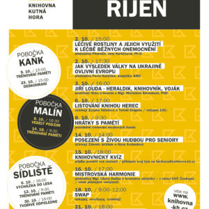 Knihovna Kutná Hora zve na říjnový program plný přednášek, besed a zábavy pro všechny generace