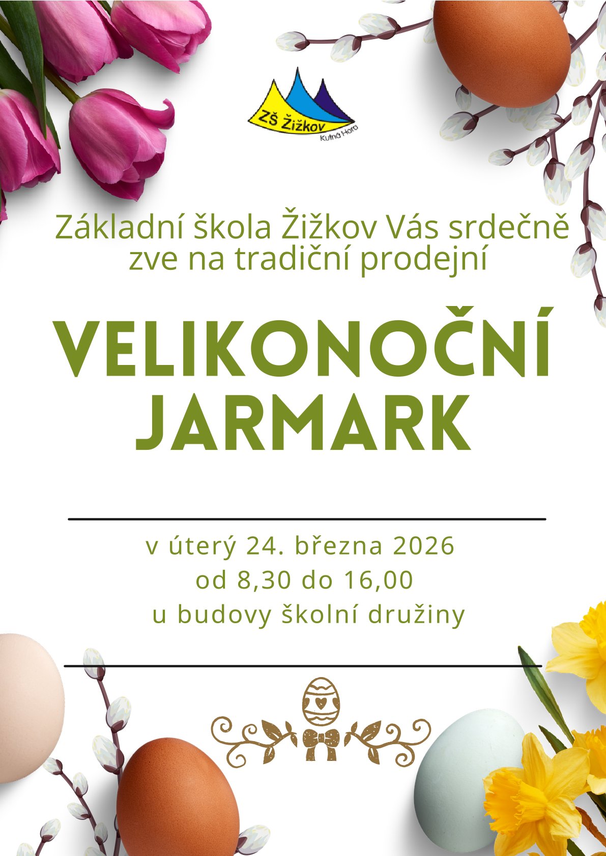Pozvánka: ZŠ Žižkov zve na tradiční velikonoční jarmark v úterý 24. března