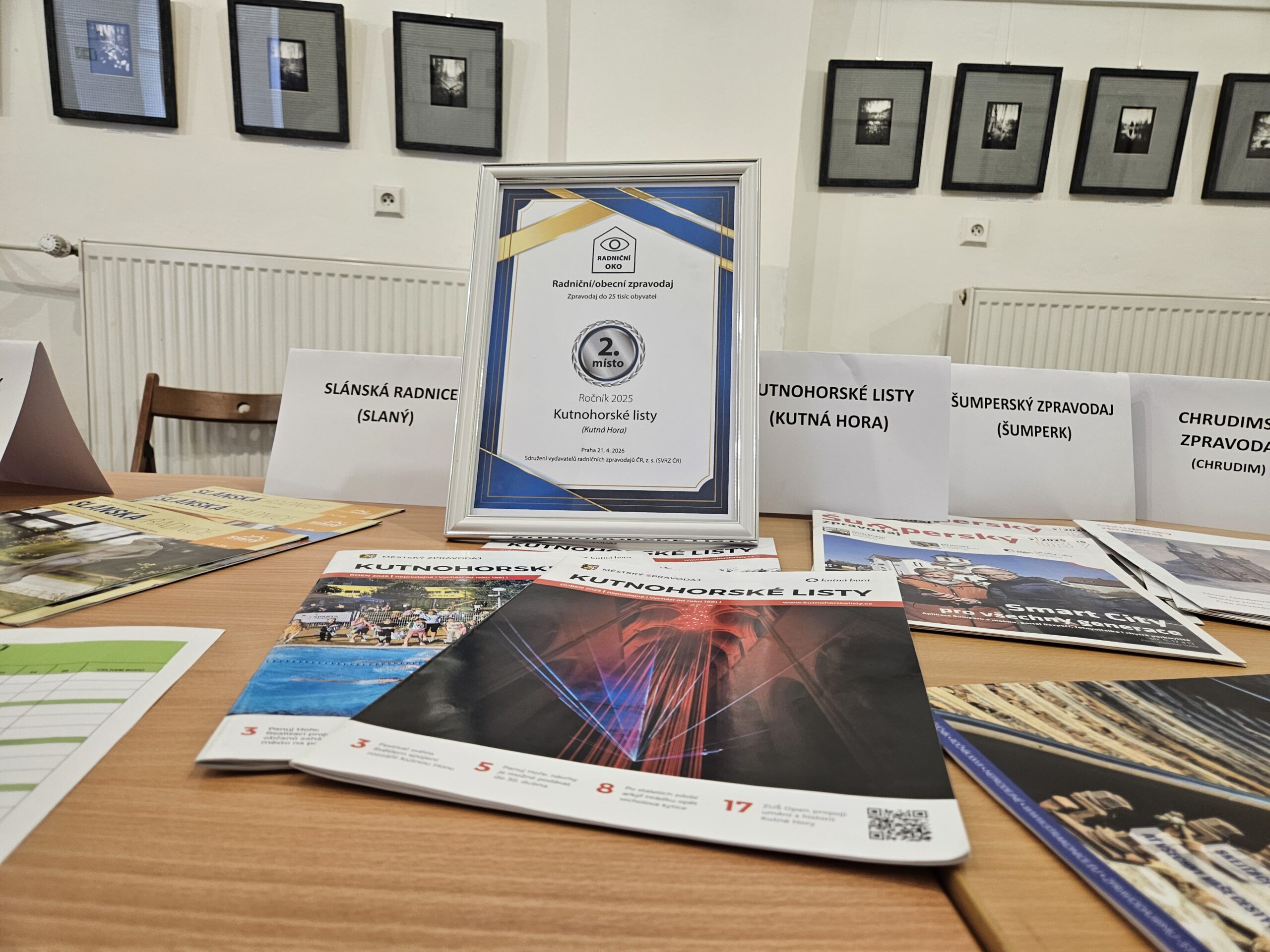 Kutnohorské listy získaly ocenění v soutěži Radniční oko
