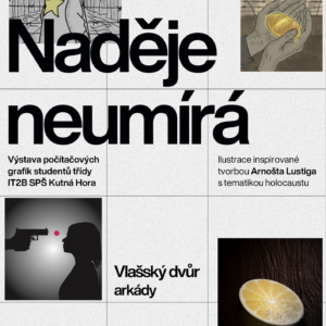 Pozvánka na výstavu Naděje neumírá uspořádané ke 100. výročí narození Arnošta Lustiga