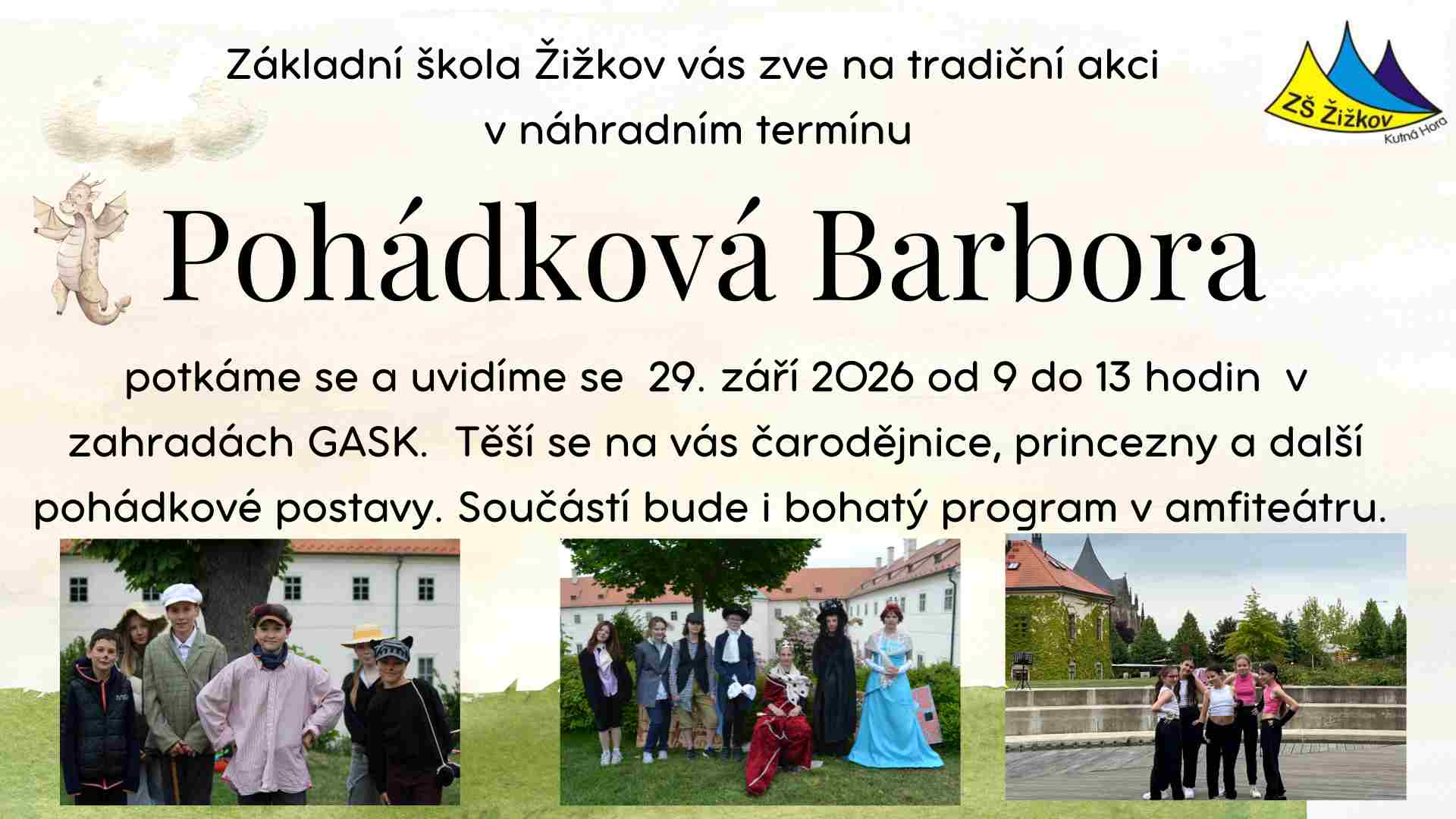 ZŠ Žižkov zve na Pohádkovou Barboru, uskuteční se v náhradním termínu 29. září
