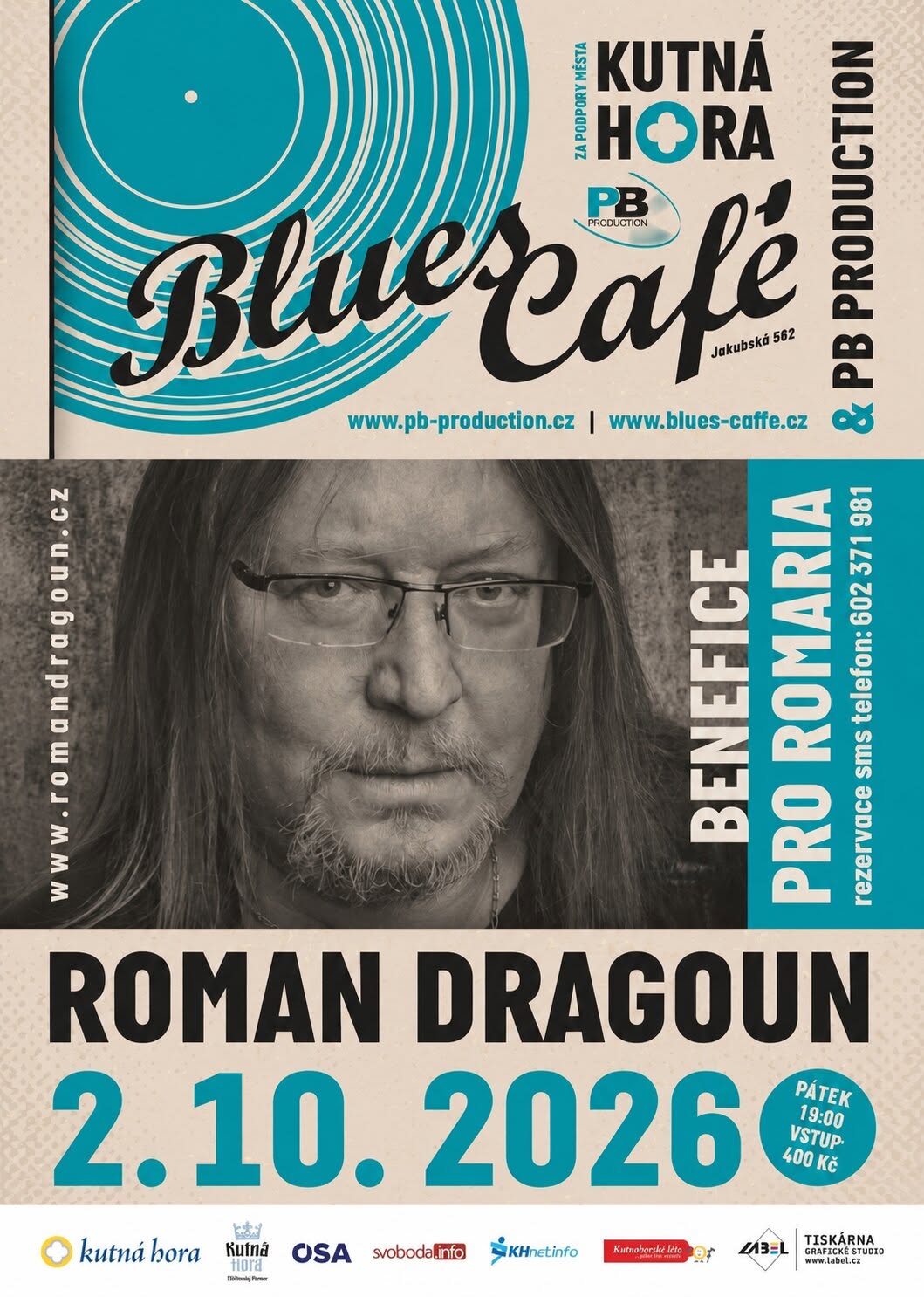 Pozvánka na benefiční koncert v Blues Café