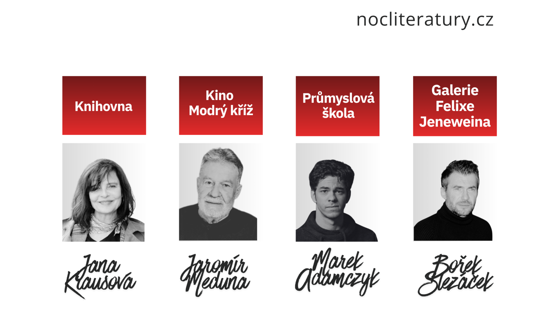 Kutná Hora se opět připojí k Noci literatury. Čtení v podání Jany Krausové, Marka Adamczyka, Bořka Slezáčka a Jaromíra Meduny se uskuteční v pátek 18. září