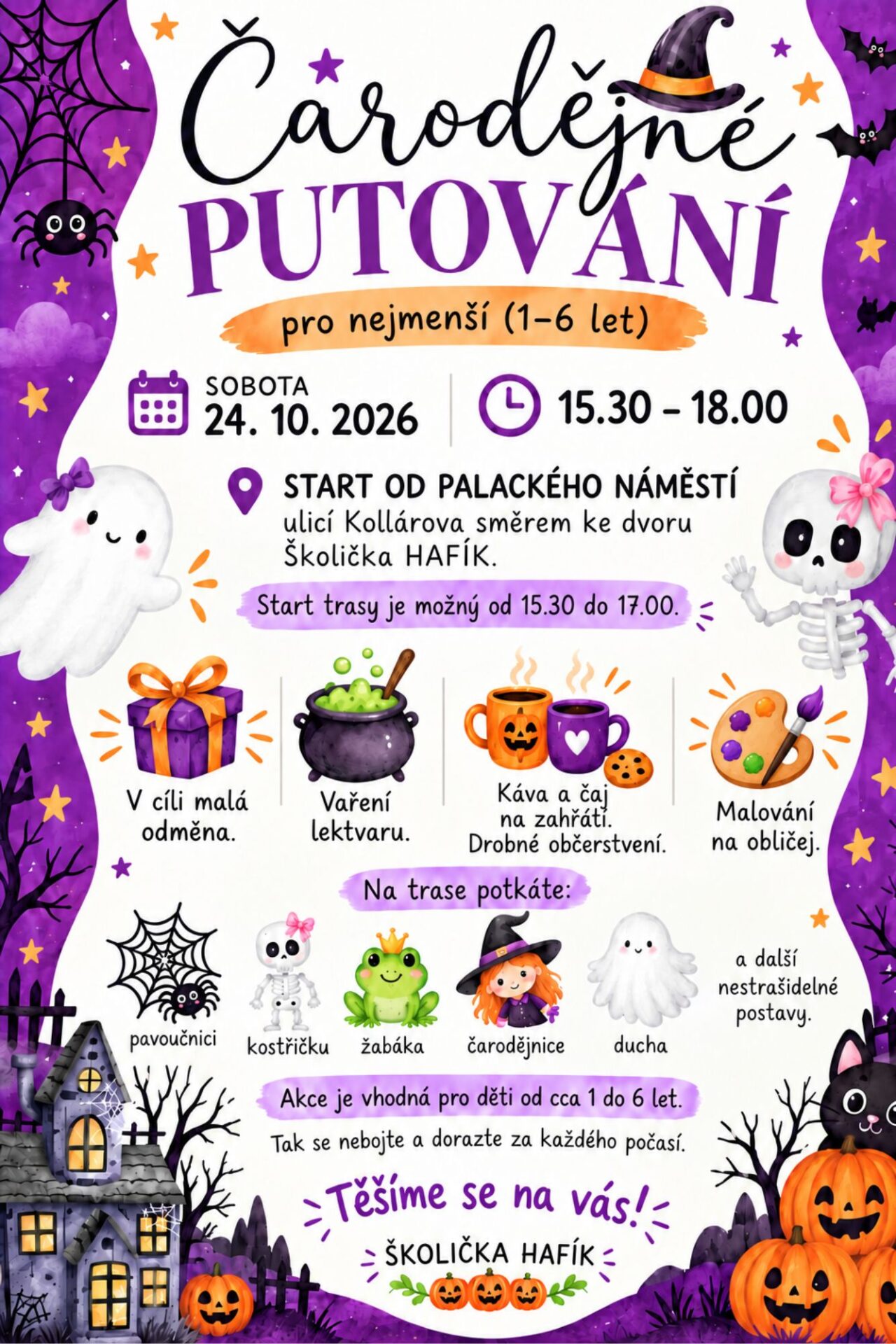 Čarodějné putování pro nejmenší již v sobotu 24. října od 15.30 do 18 hodin