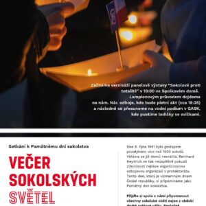 Pozvánka: Večerem sokolských světel uctí ve čtvrtek 8. října připomínku sokolů, kteří zahynuli během druhé světové války