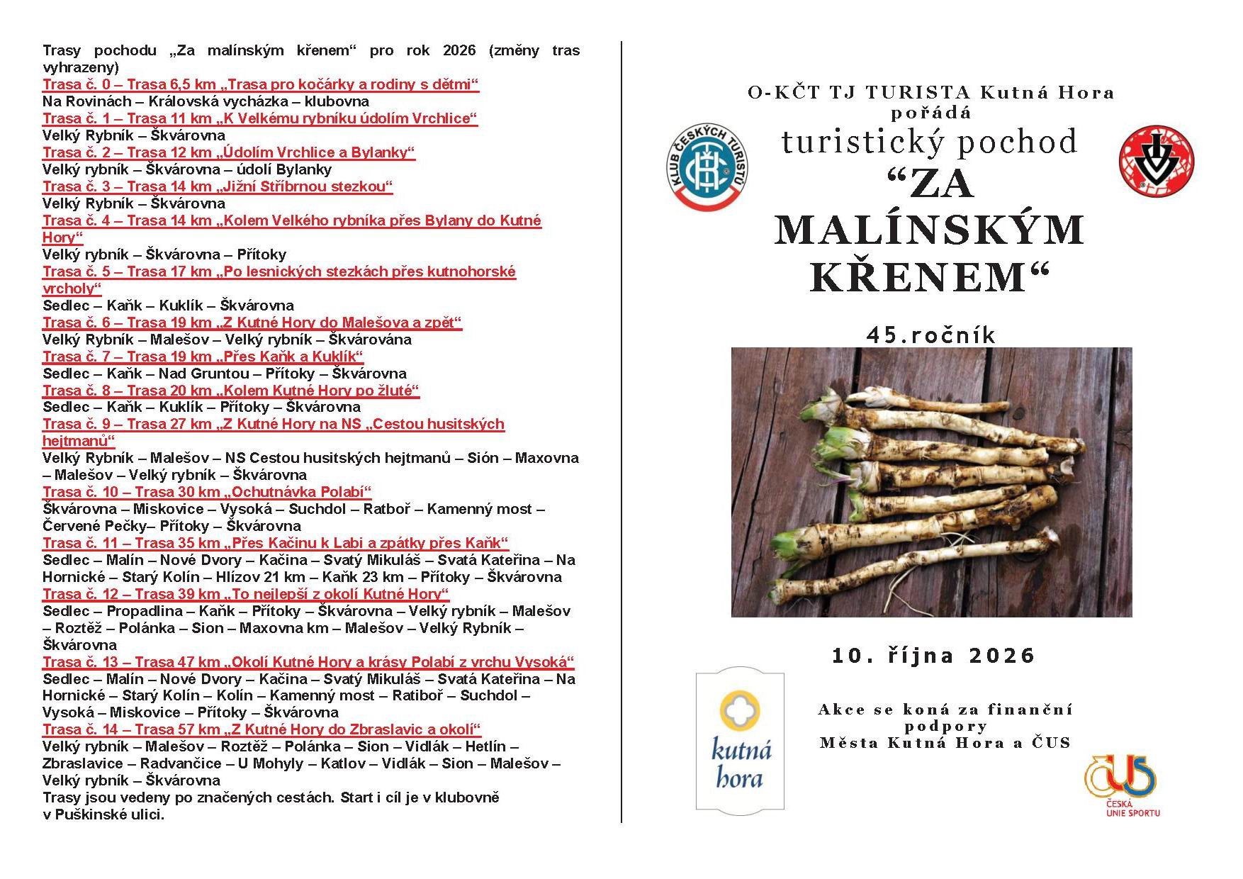 Za Malínským křenem vyrazí turisté už po pětačtyřicáté